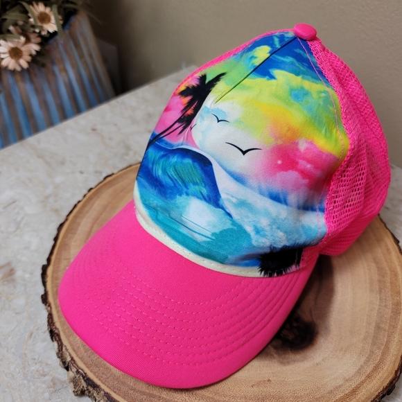 Unsure Accessories - Sale 4/$20 Tropical Vacation Hat Bright Pink Beach